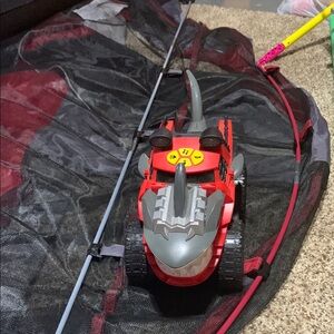 Shark-Themed Red and Gray Toy Car